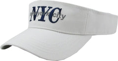 New York City NYC Adjustable White Sun Visor