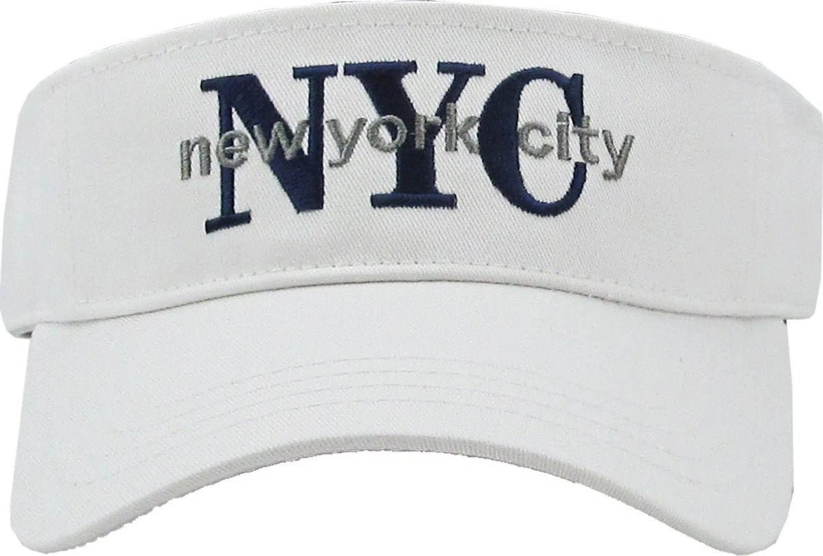 New York City NYC Adjustable White Sun Visor