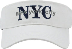 New York City NYC Adjustable White Sun Visor