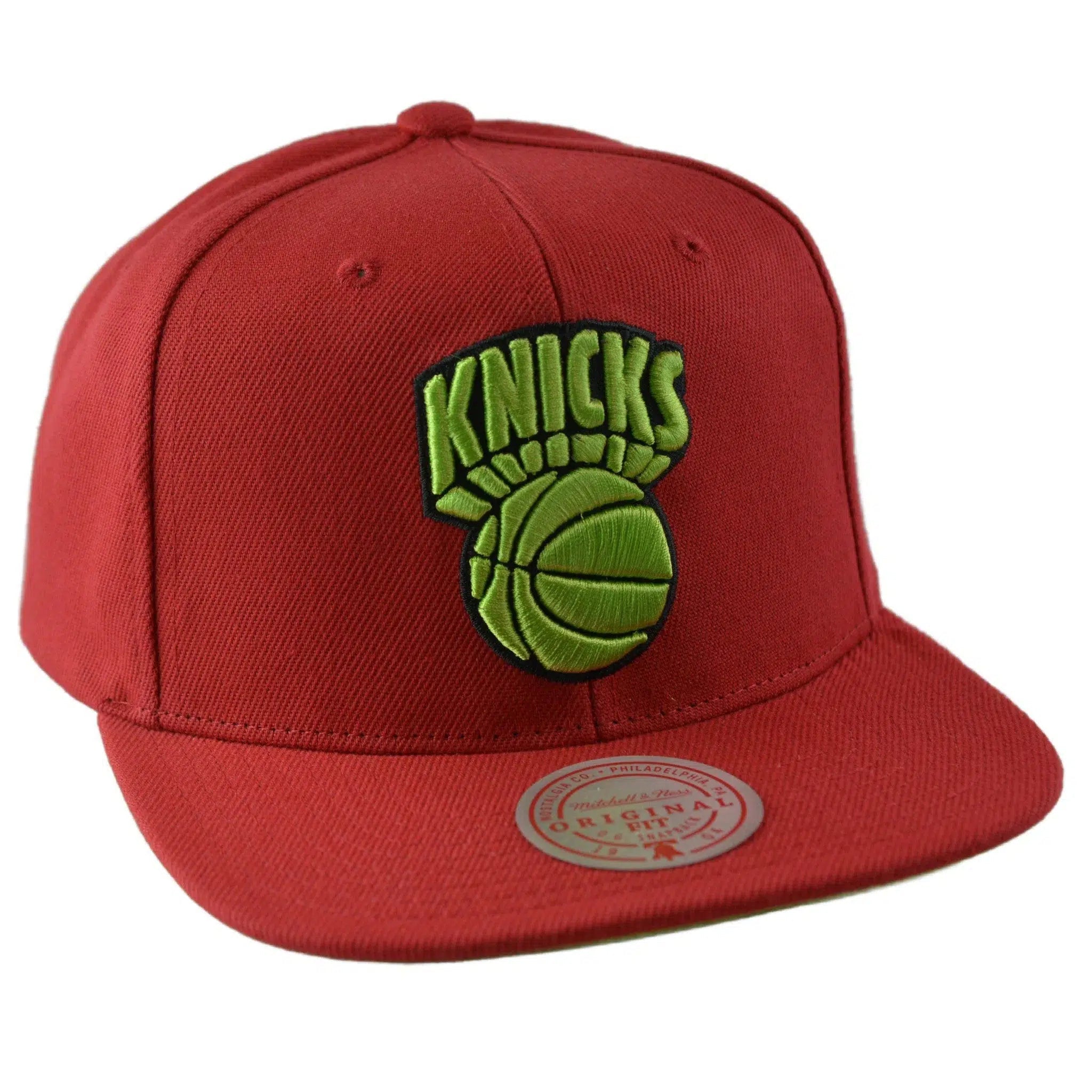 New York Knicks NBA Reverse Grinch Men's Basketball Snapback Cap Flat bill Hat by Mitchell & Ness