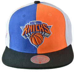 New York Knicks NBA Team Era Pinwheel Men's Snapback Cap, Flat Bill Hat by Mitchell & Ness