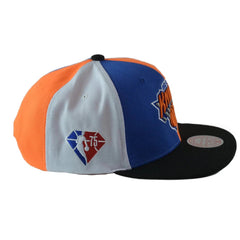 New York Knicks NBA Team Era Pinwheel Men's Snapback Cap, Flat Bill Hat by Mitchell & Ness