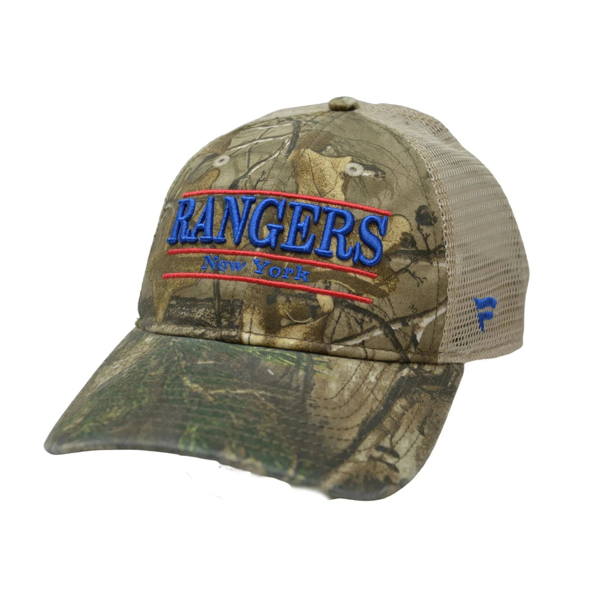 New York Rangers Fanatics Branded Beige & Camo NHL Logo Adjustable Hockey Hat