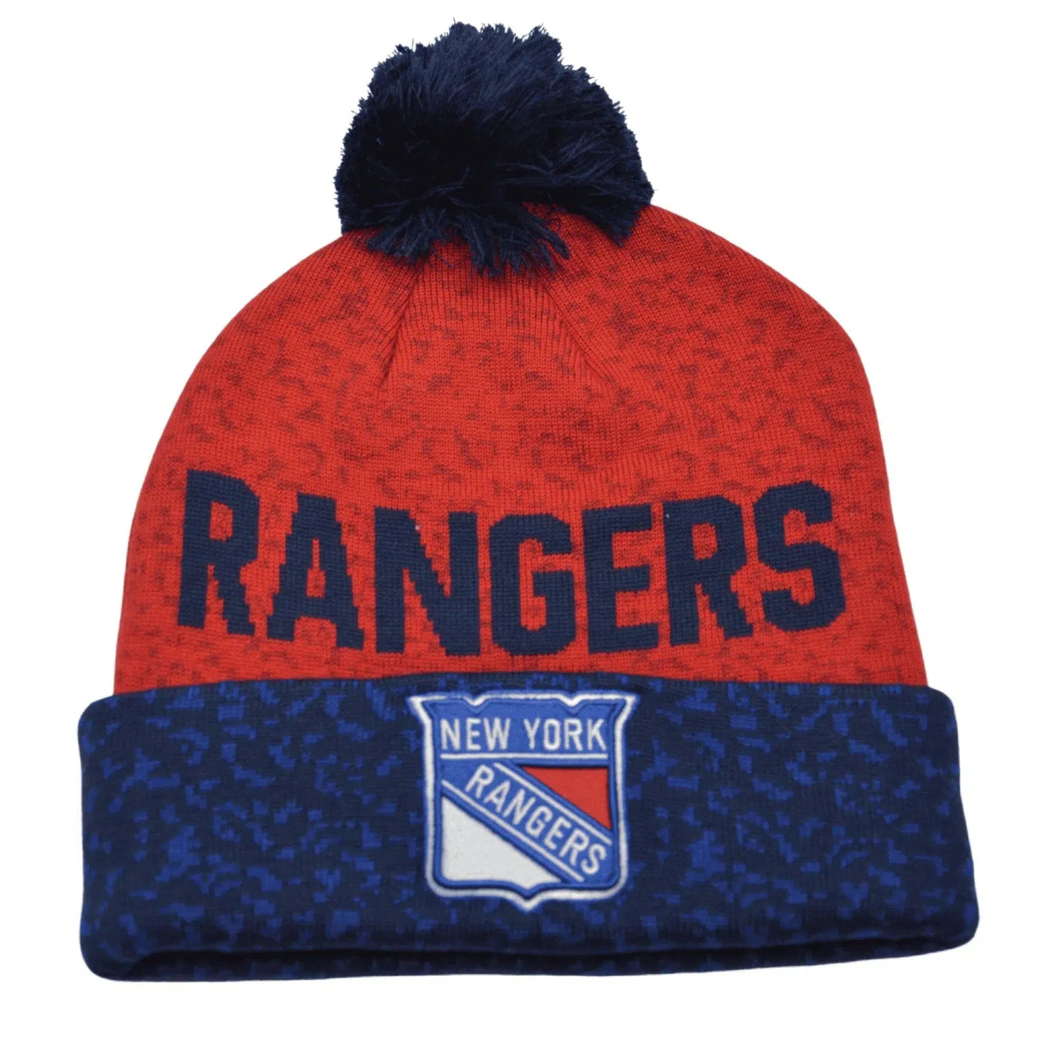 New York Rangers NHL Fan Weave Knit Beanie Pom Pom Winter Hat