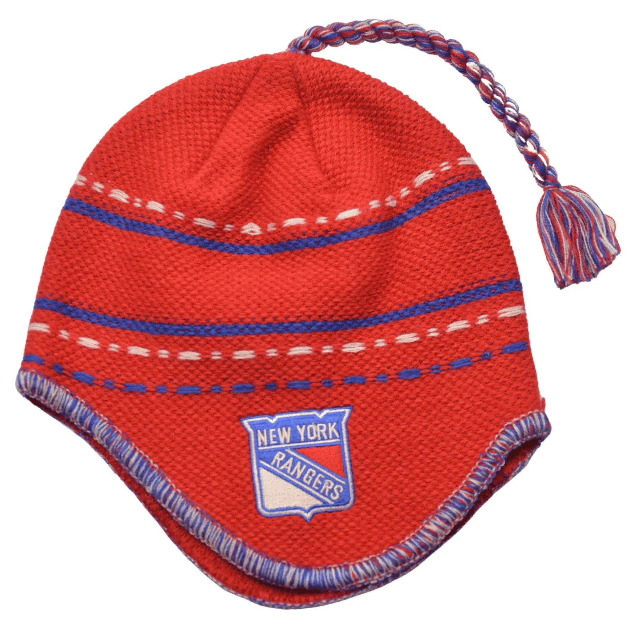 New York Rangers Reebok KM32W NHL Knit Tassel Winter Hat Beanie