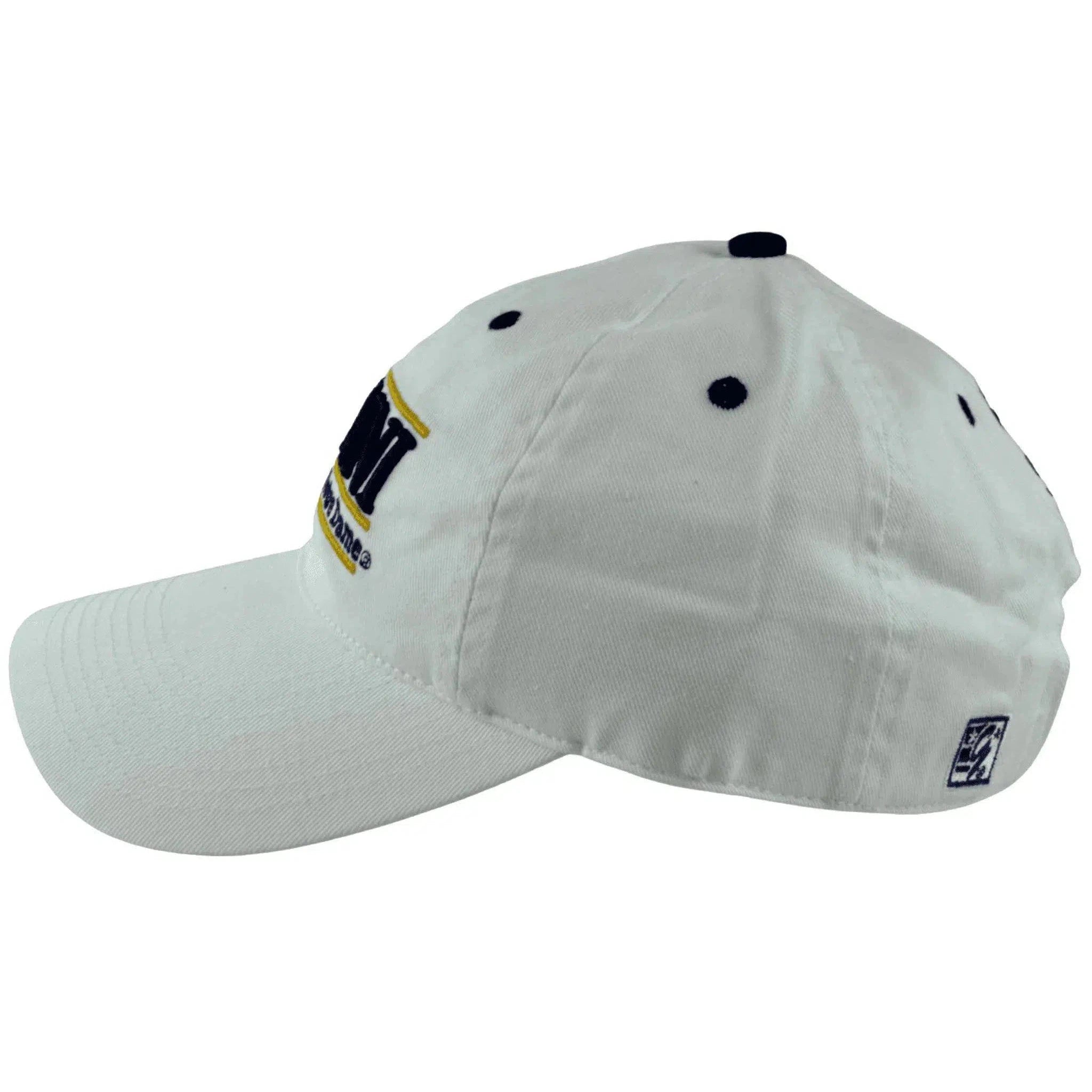 Notre Dame Fighting Irish Alumni 3 Bar Relaxed Fit Adjustable White Cap Dad Hat