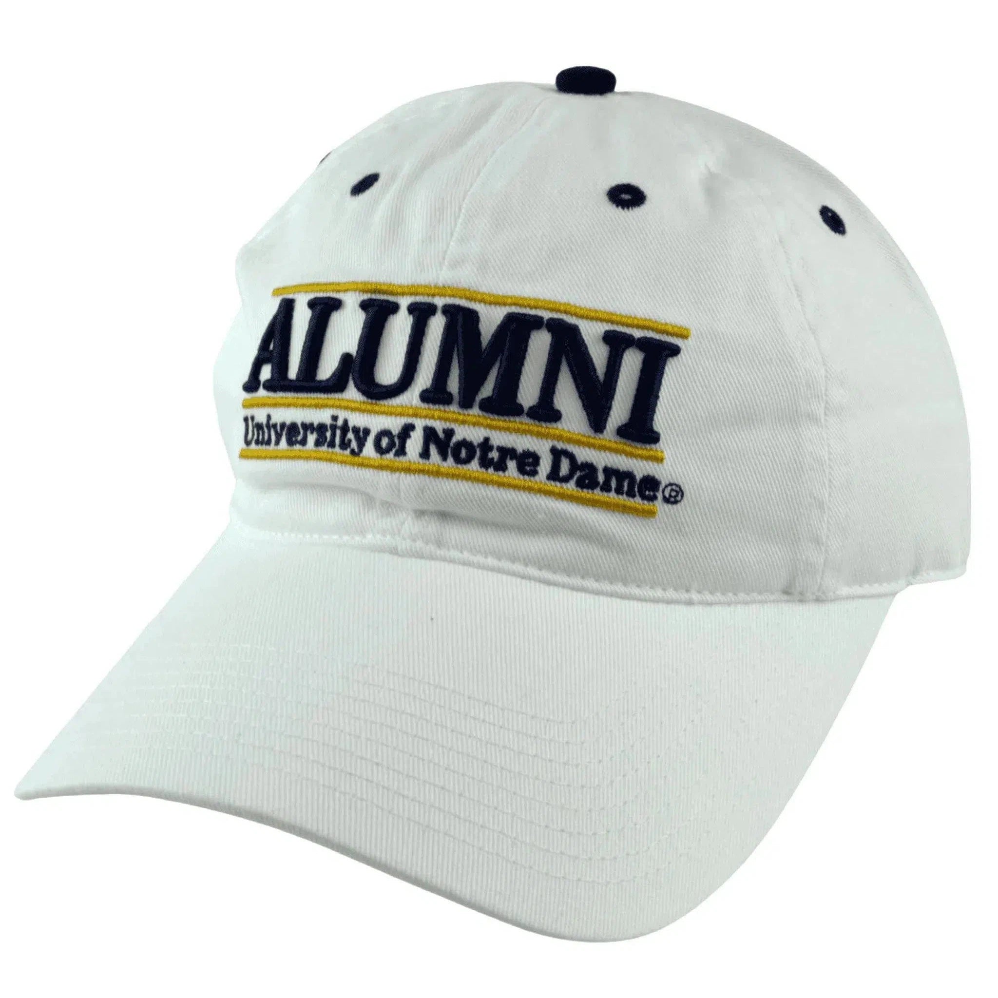 Notre Dame Fighting Irish Alumni 3 Bar Relaxed Fit Adjustable White Cap Dad Hat