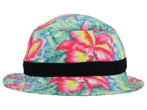 Official Brand Resort Hawaiian Floral Bucket Style Fishing Cap Buckit Hat