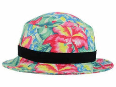 Official Brand Resort Hawaiian Floral Bucket Style Fishing Cap Buckit Hat