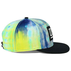 Official Brand USA Black & Tie Dye Adjustable Strap Flat Bill Hat