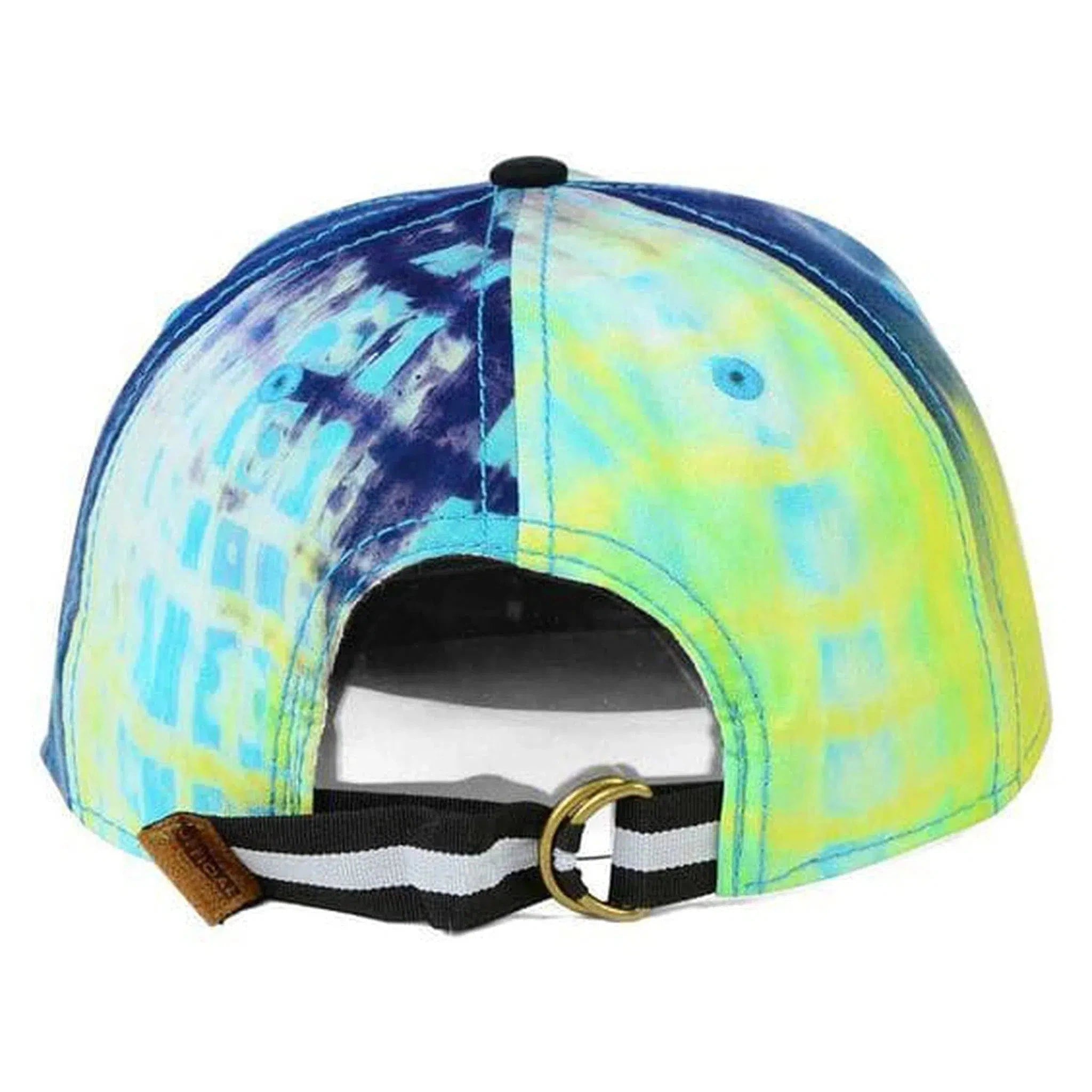 Official Brand USA Black & Tie Dye Adjustable Strap Flat Bill Hat