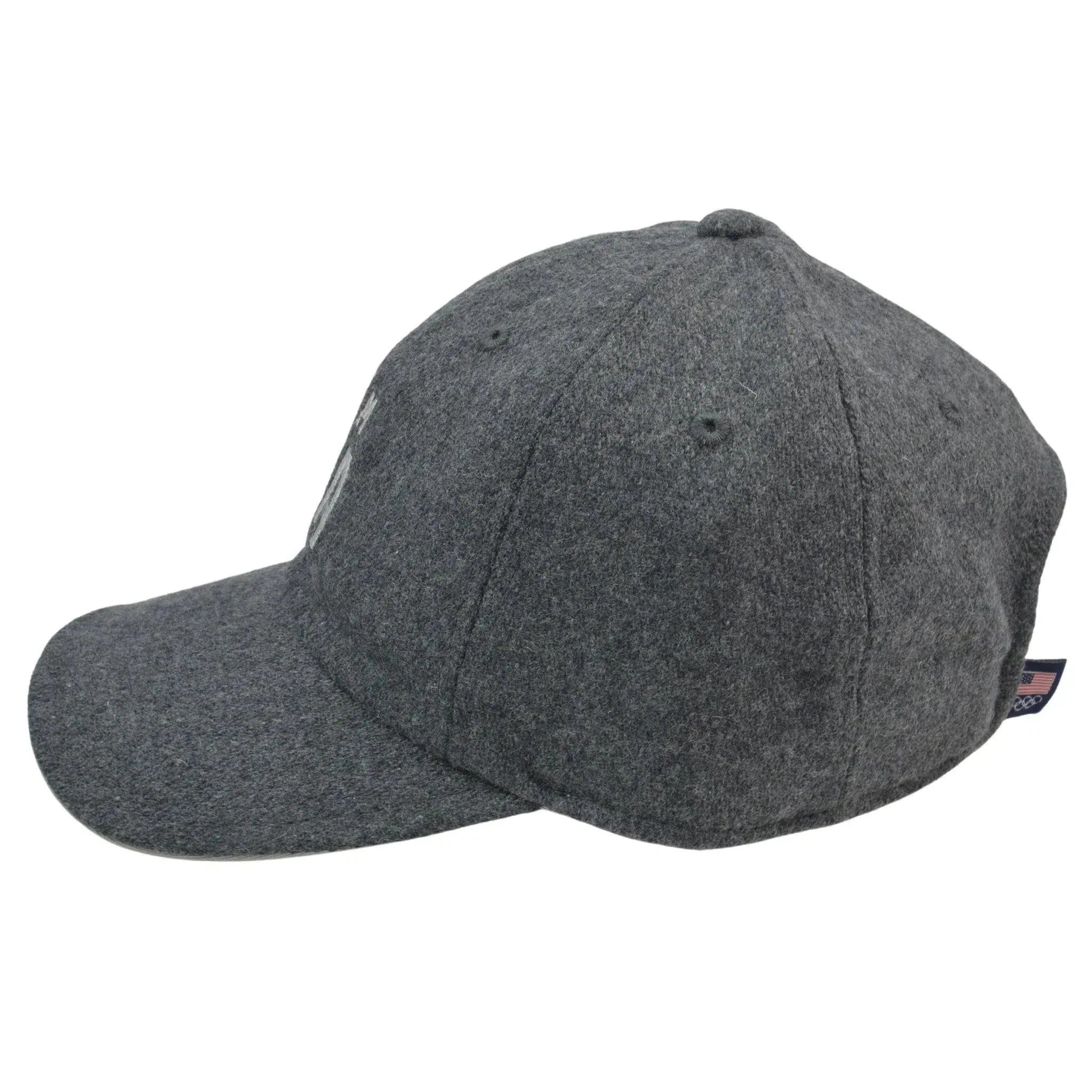 Officially Licensed Team USA Olympic Relaxed Fit Gray Melton Wool Strapback Hat