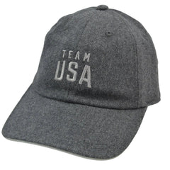 Officially Licensed Team USA Olympic Relaxed Fit Gray Melton Wool Strapback Hat