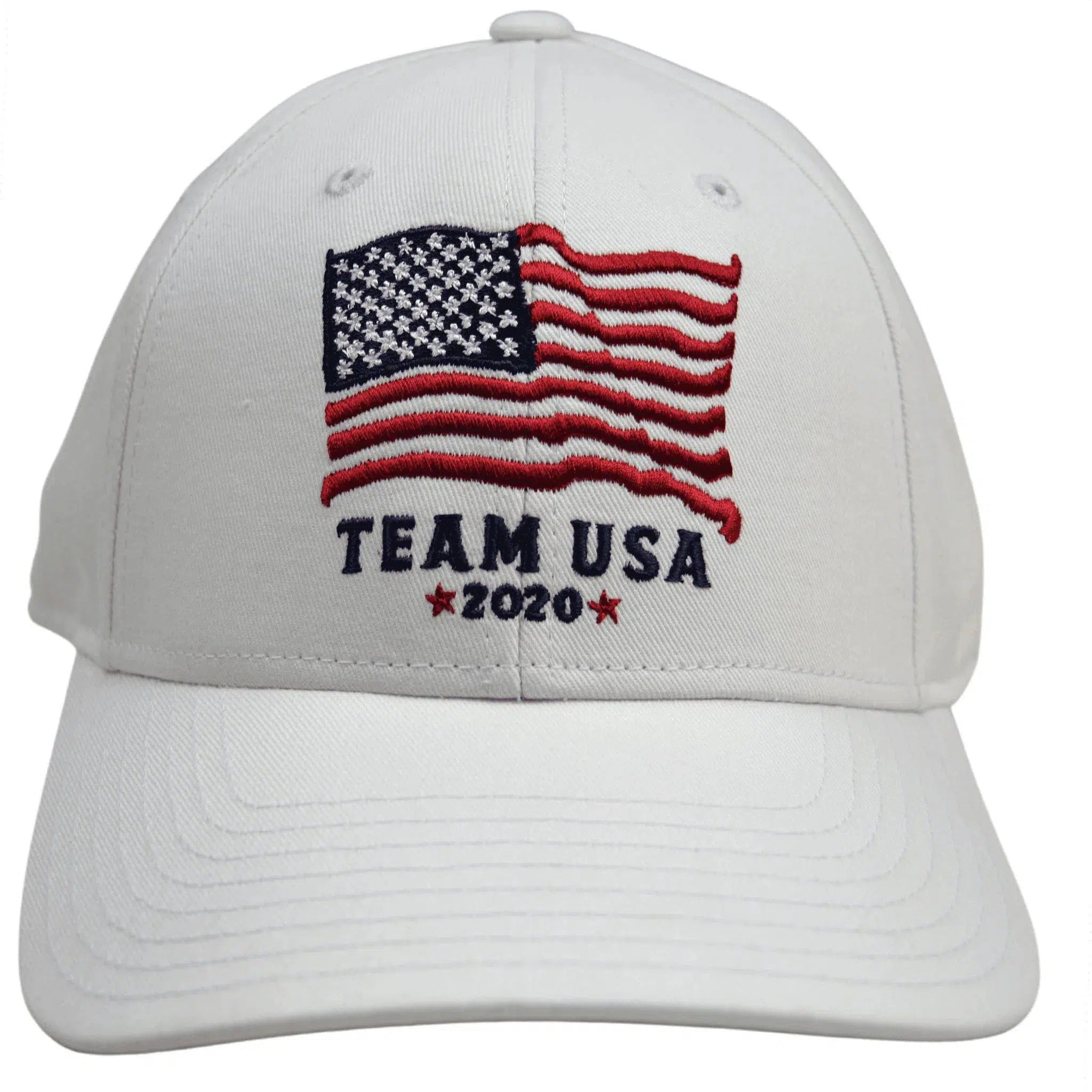 Officially Licensed Team USA Olympic Relaxed Fit White Strapback Hat