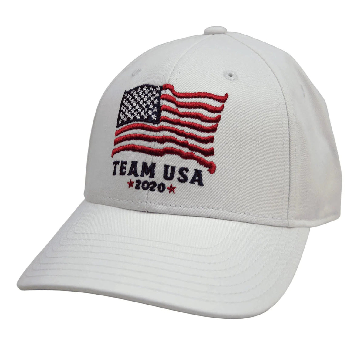 Officially Licensed Team USA Olympic Relaxed Fit White Strapback Hat