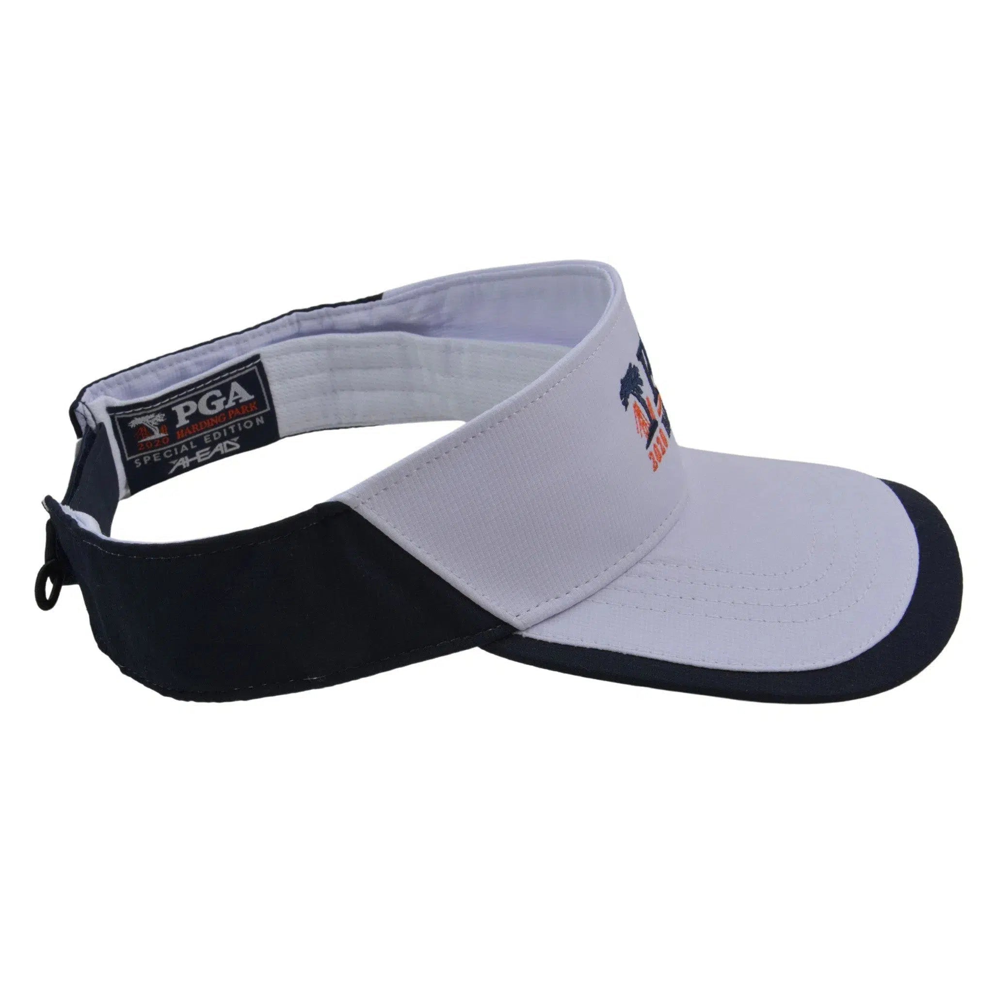 PGA Harding Park Hi Performance 2Tone White & Navy Golf Sun Visor by Ahead