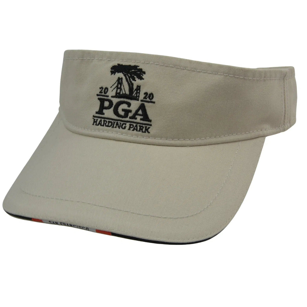 PGA Harding Park Relaxed Fit Beige Cotton Golf Sun Visor