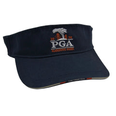 PGA Harding Park Relaxed Fit Navy Blue Cotton Golf Sun Visor