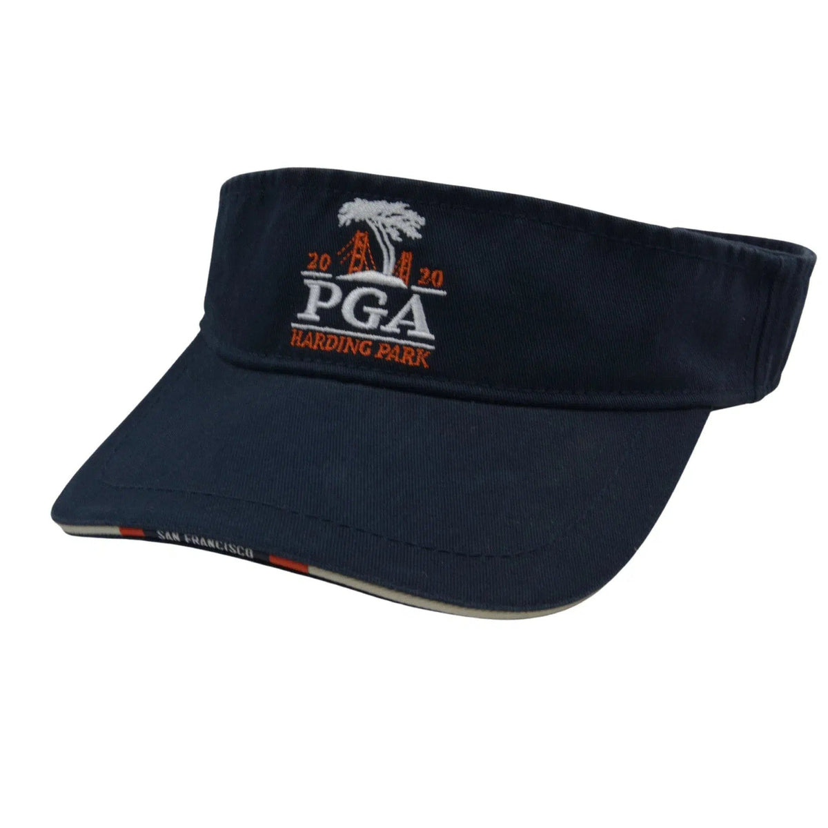 PGA Harding Park Relaxed Fit Navy Blue Cotton Golf Sun Visor