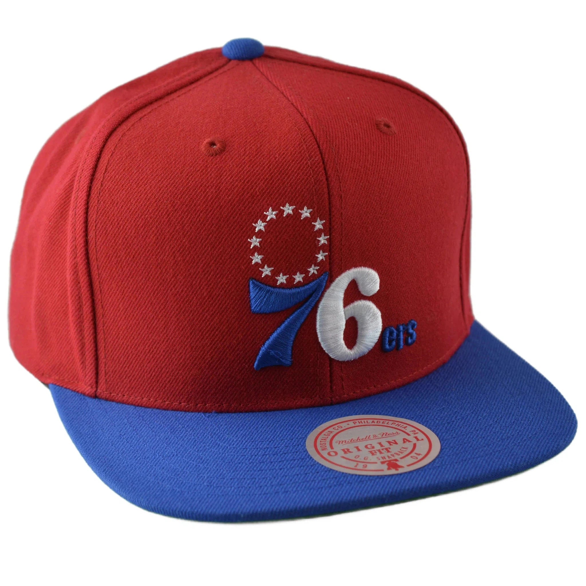 Philadelphia 76ers 2 Tone NBA Team Wool Blend Men's Snapback Hat by Mitchell & Ness