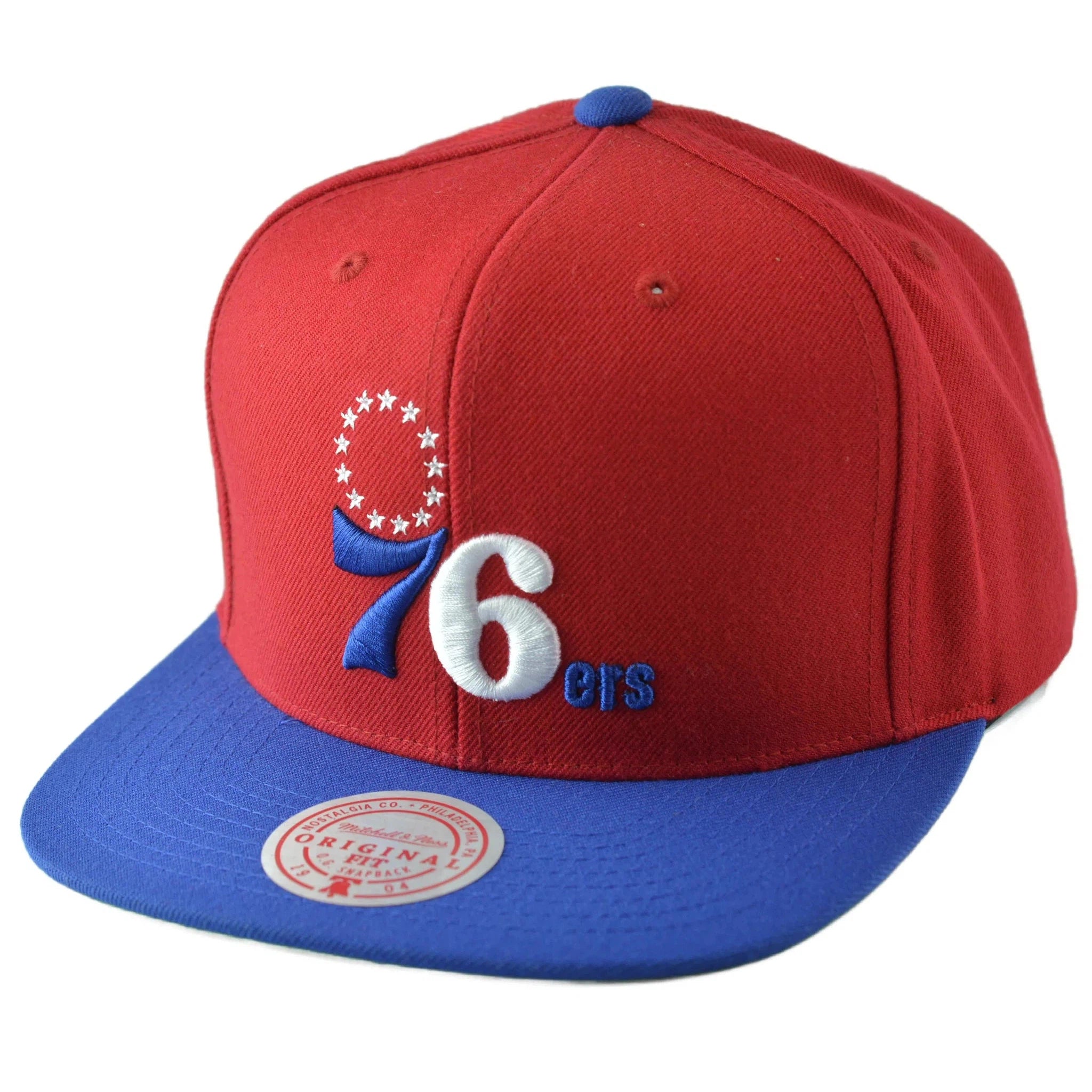 Philadelphia 76ers 2 Tone NBA Team Wool Blend Men's Snapback Hat by Mitchell & Ness