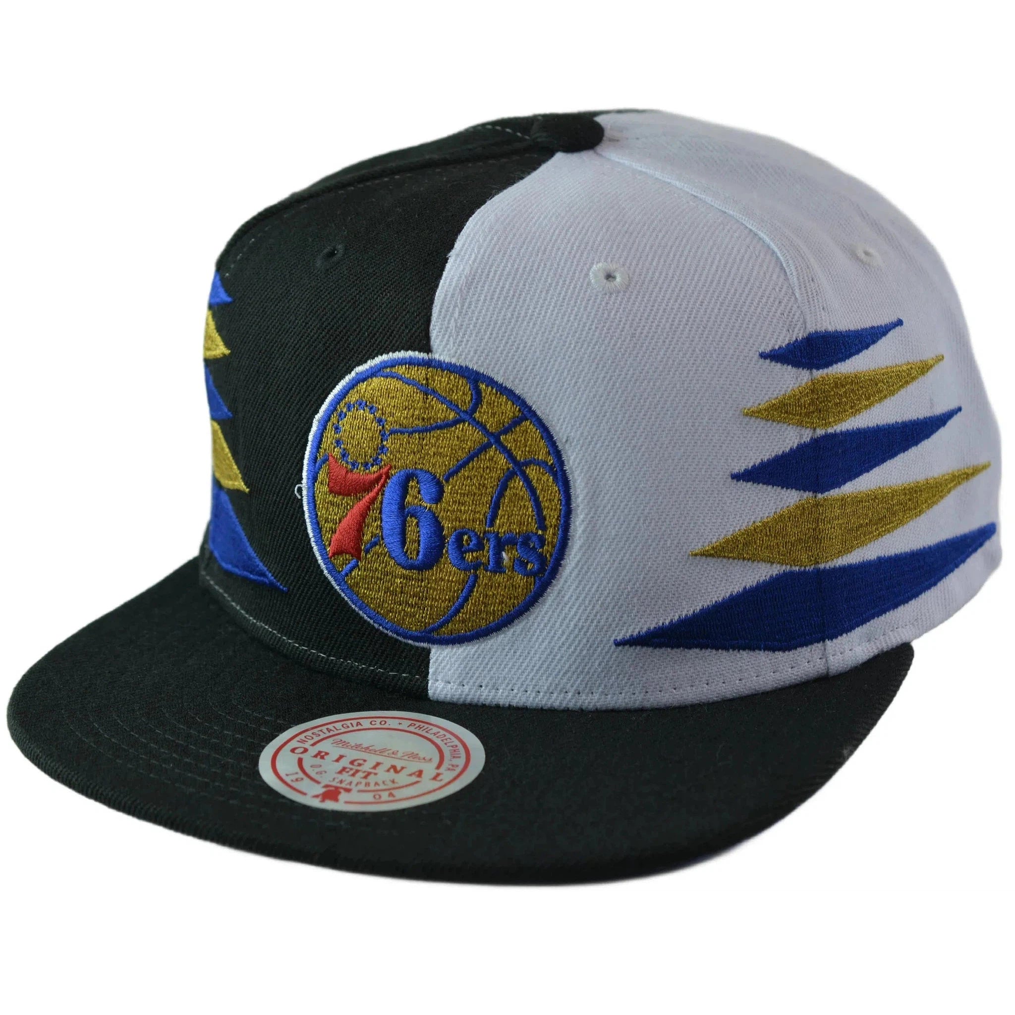 Philadelphia 76ers NBA Diamond Cut 2 Tone Men's Snapback Hat by Mitchell & Ness