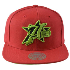 Philadelphia 76ers NBA Reverse Grinch Men's Basketball Flat bill Snapback Cap, Hat by Mitchell & Ness