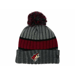 Arizona Coyotes New Era Striped NHL Team Logo Pom Knit Hockey Hat Beanie