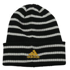 Pittsburgh Penguins Adidas NHL Black & White Striped Knit Hockey Beanie Winter Hat