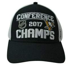 Pittsburgh Penguins NHL 2017 Conference Adjustable Black & White Hockey Hat