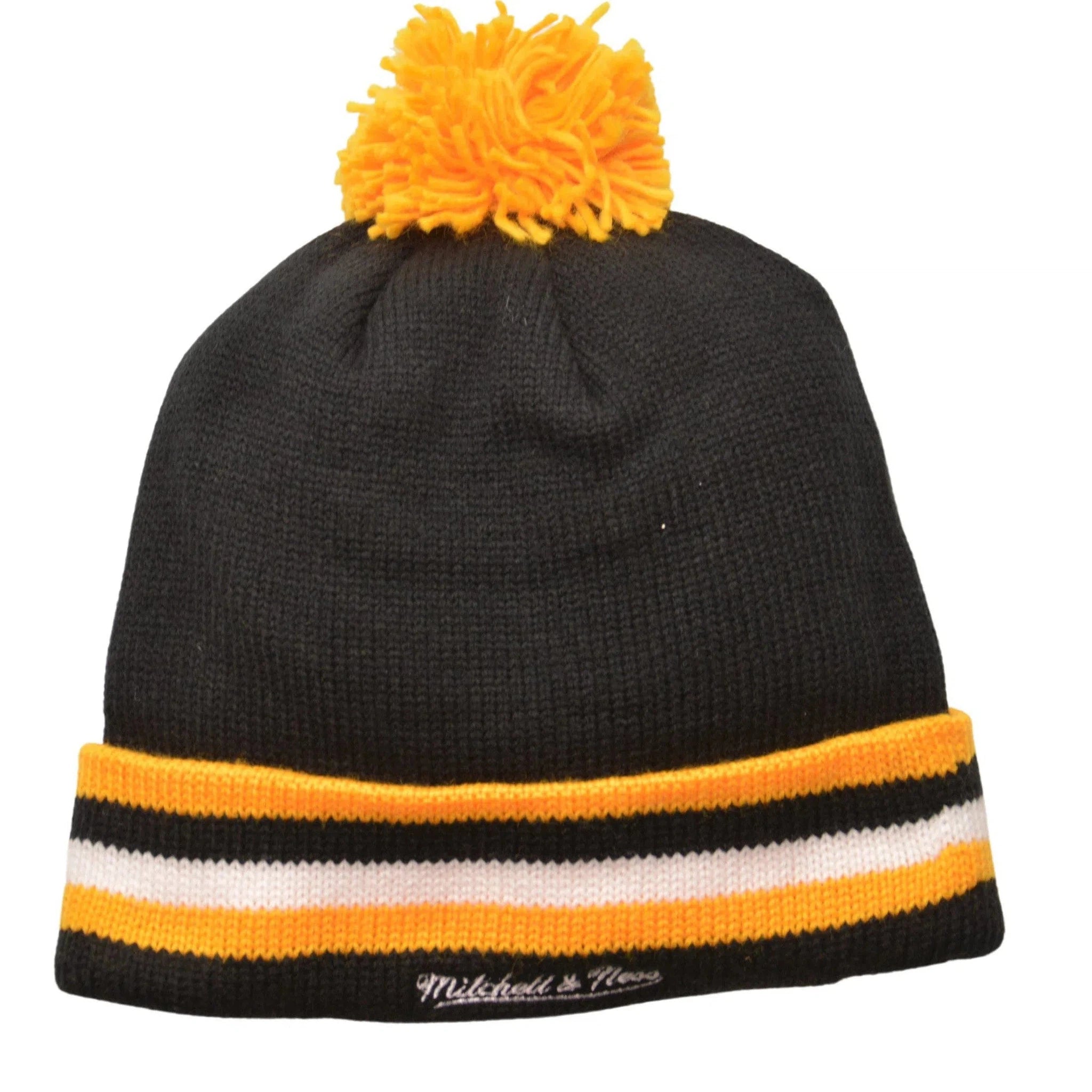 Pittsburgh Penguins NHL Team Striped Knit Beanie Pom Pom Winter Hat