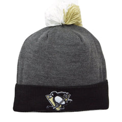 Pittsburgh Penguins Reebok KQ97Z NHL Hockey 2 Tone Knit Pom Beanie Winter Hat