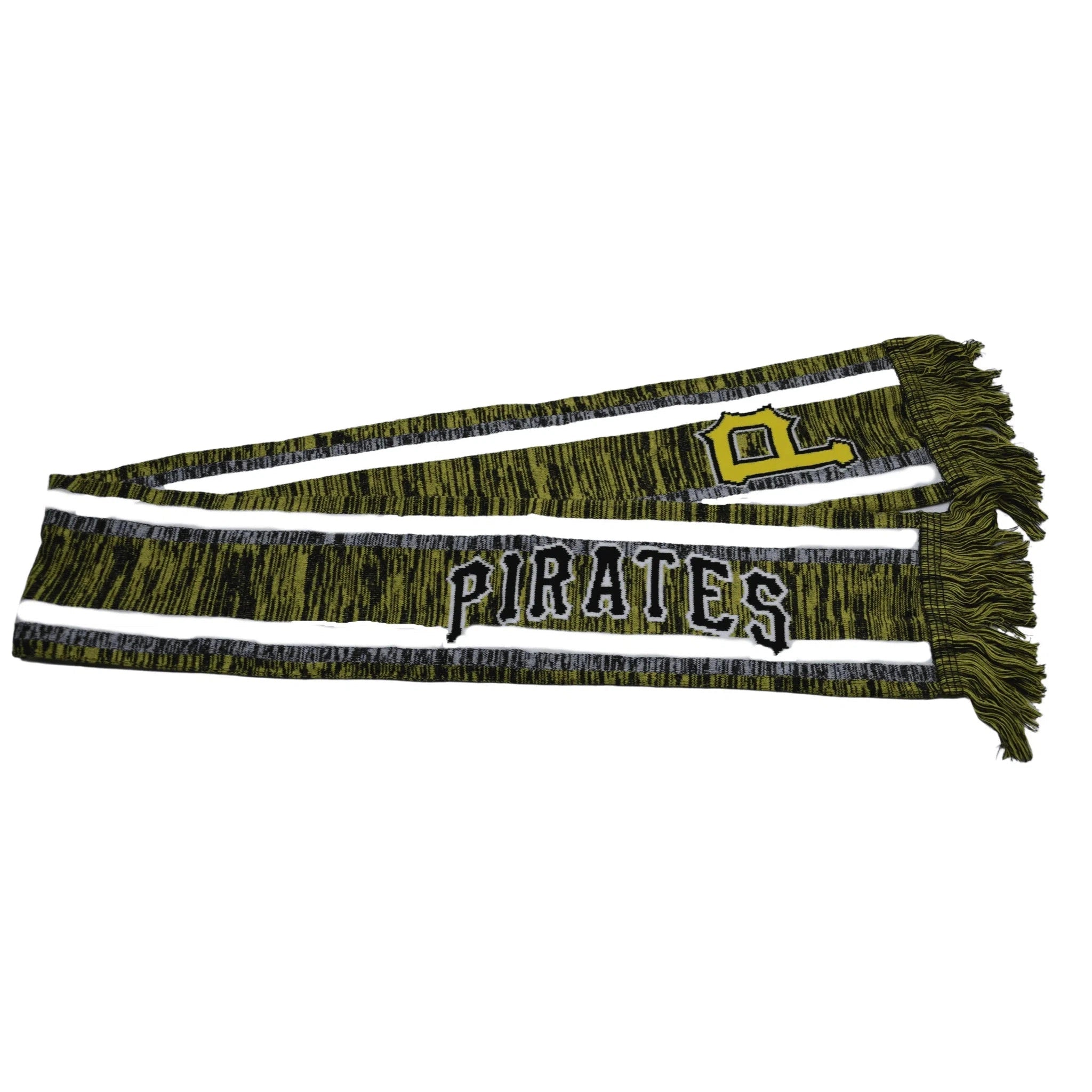 Pittsburgh Pirates MLB White Striped Team Logo Knit Winter Scarf