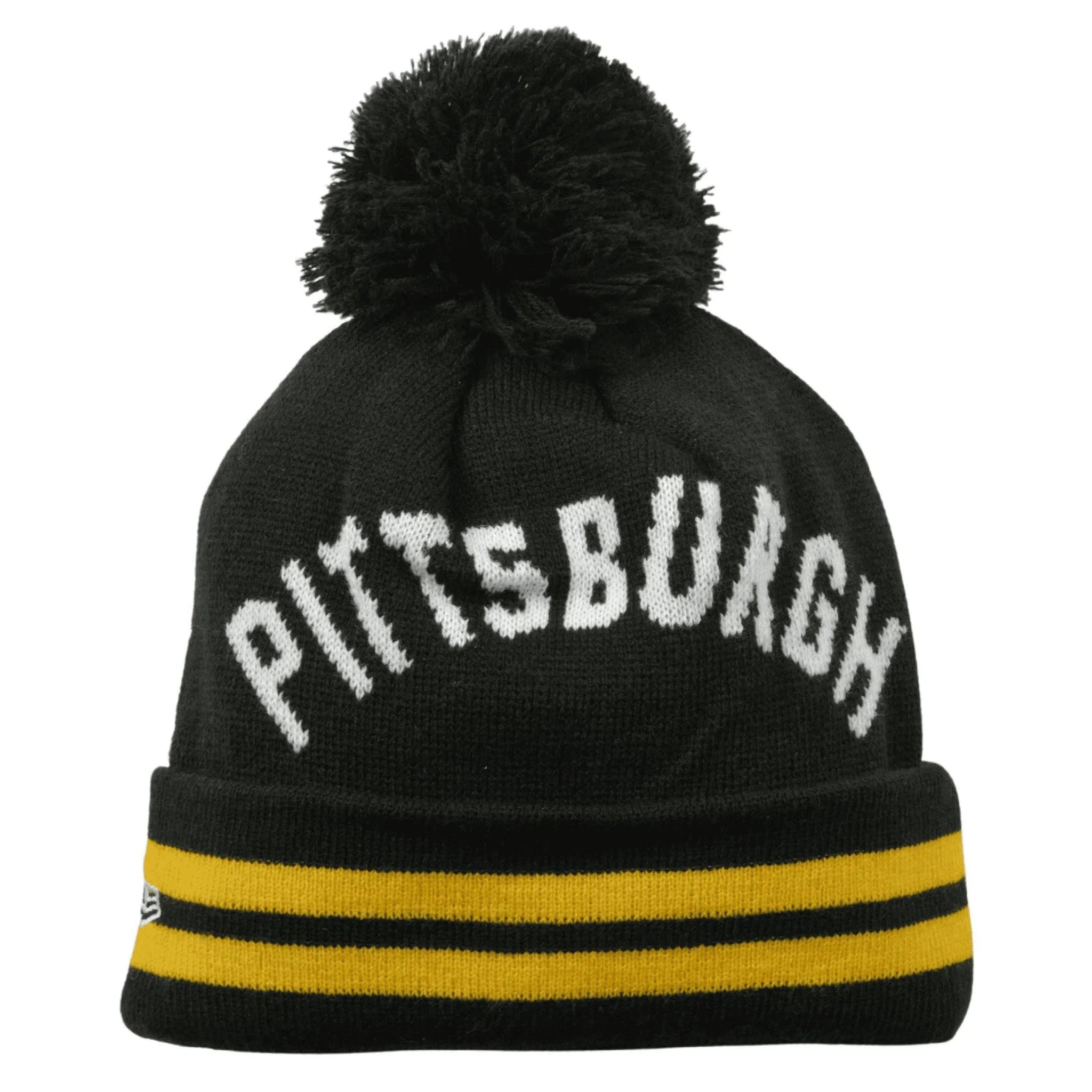 Pittsburgh Pirates New Era MLB Knit Arch Logo Beanie Pom Pom Winter Hat