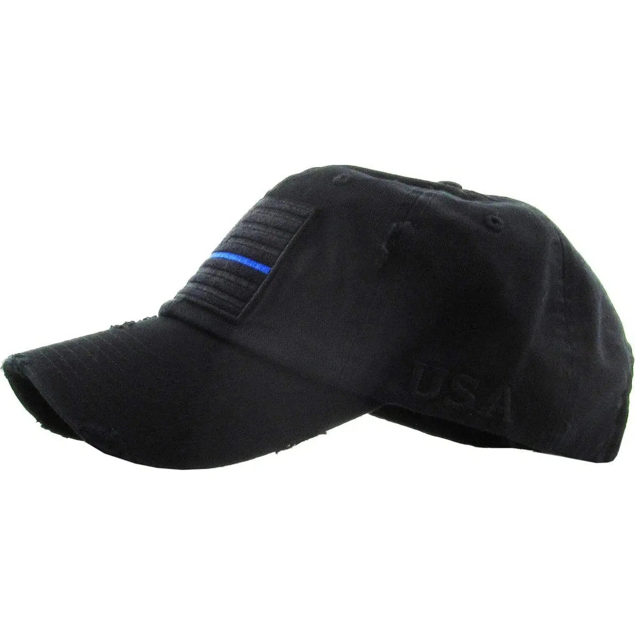 Thin Blue Line Law Enforcement Police Distressed Adjustable Dad Hat by KB Ethos