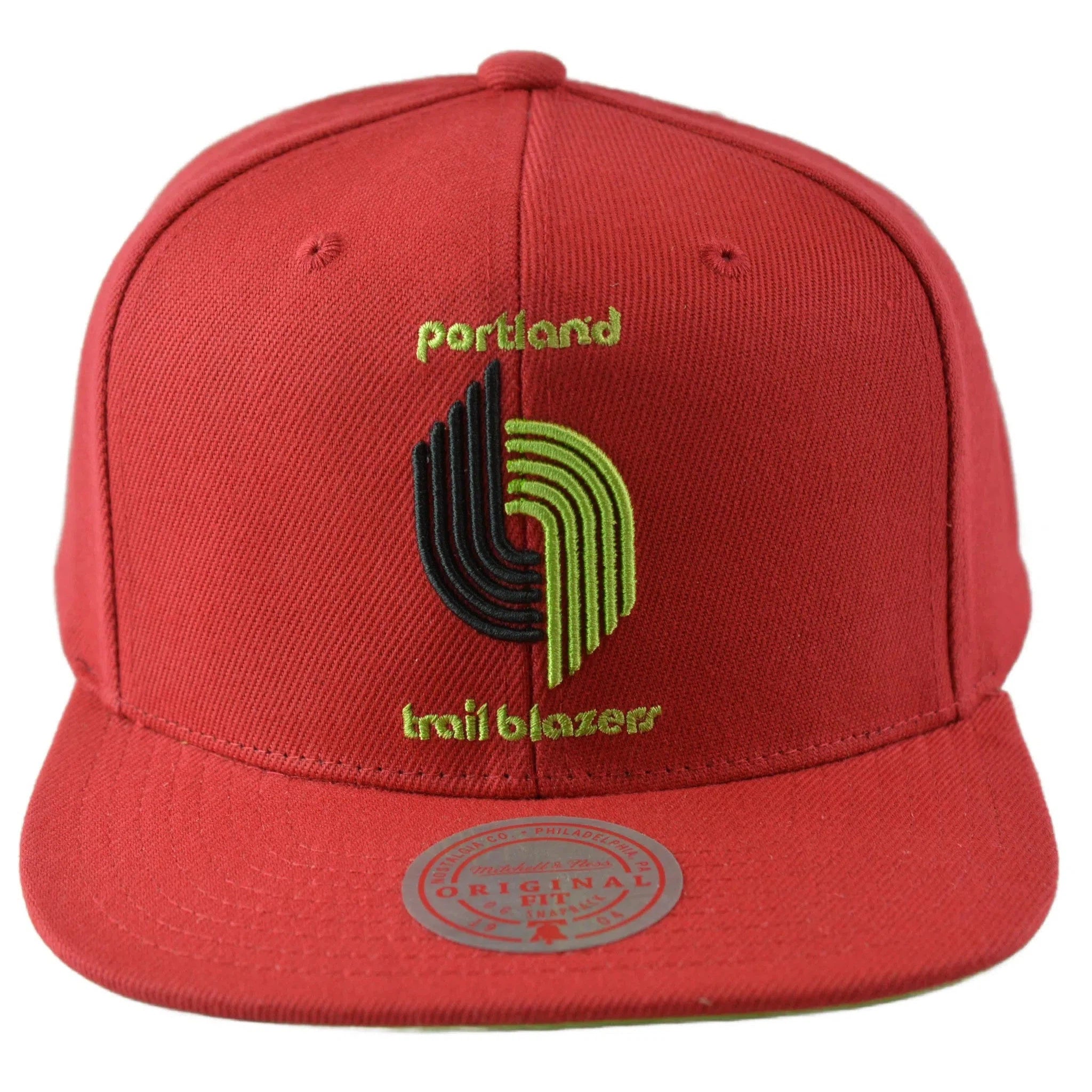 Portland Trail Blazers NBA Reverse Grinch Men's Basketball Snapback Cap Flat bill Hat by Mitchell & Ness