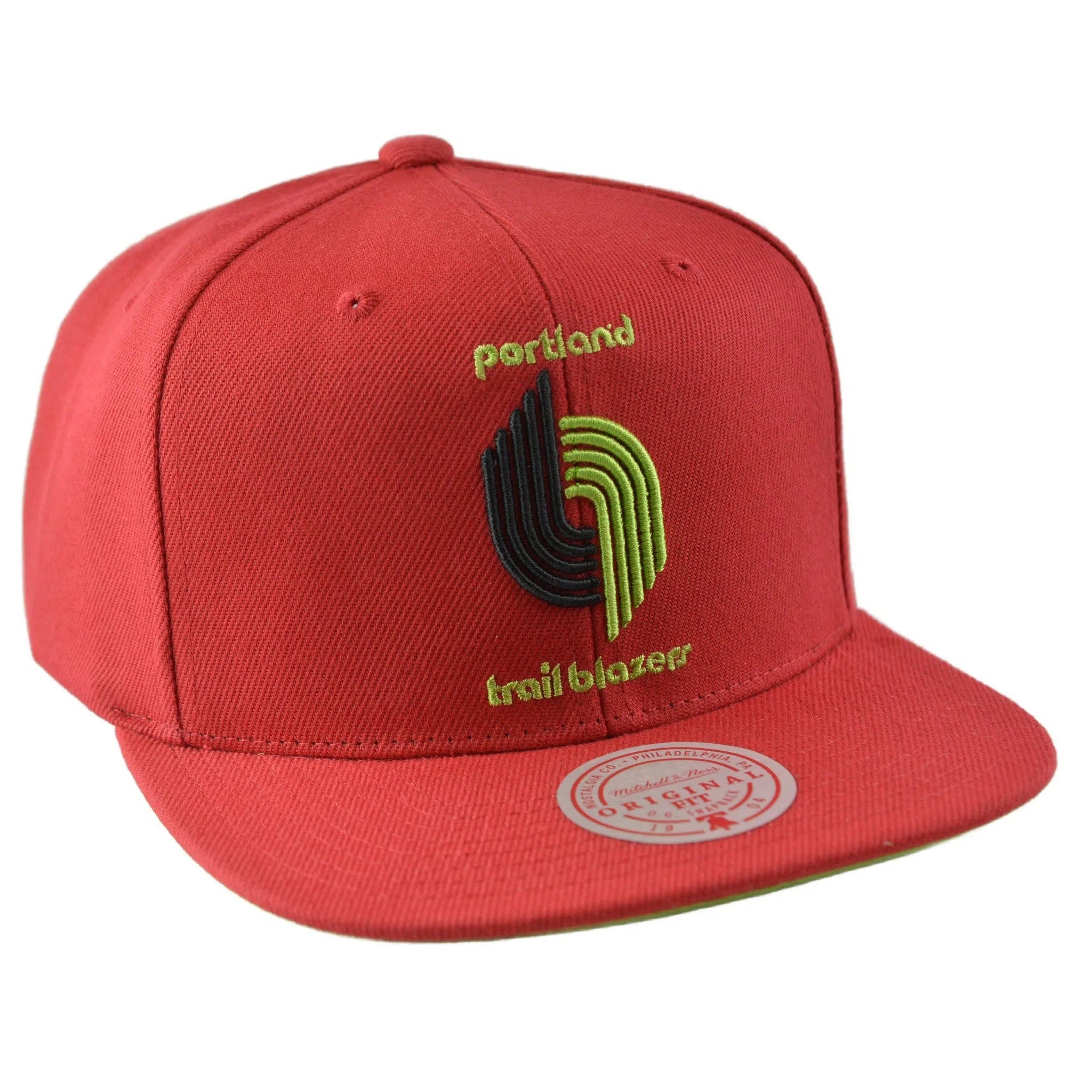 Portland Trail Blazers NBA Reverse Grinch Men's Basketball Snapback Cap Flat bill Hat by Mitchell & Ness