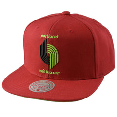 Portland Trail Blazers NBA Reverse Grinch Men's Basketball Snapback Cap Flat bill Hat by Mitchell & Ness