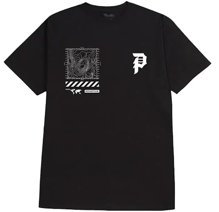 Primitive & Call of Duty, Modern Warfare Collaborative Mapping Dirty P Black T-Shirt