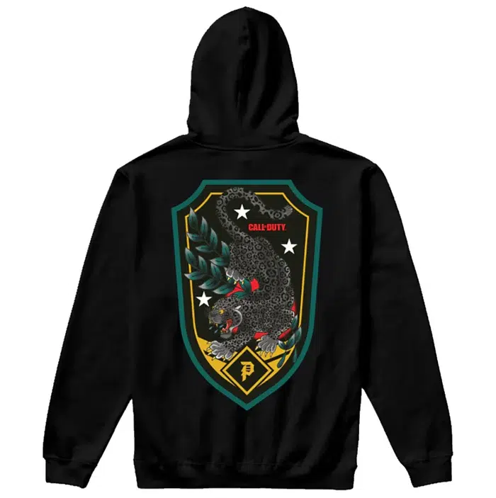 Primitive Skate Apparel & Call of Duty, Modern Warfare Collaborative Black Jaguar Men's Black Hoodie Sweatshirt