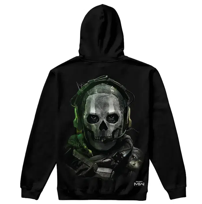 Primitive Skate Apparel & Call of Duty, Modern Warfare Collaborative Ghost Men's Black Hoodie Sweatshirt