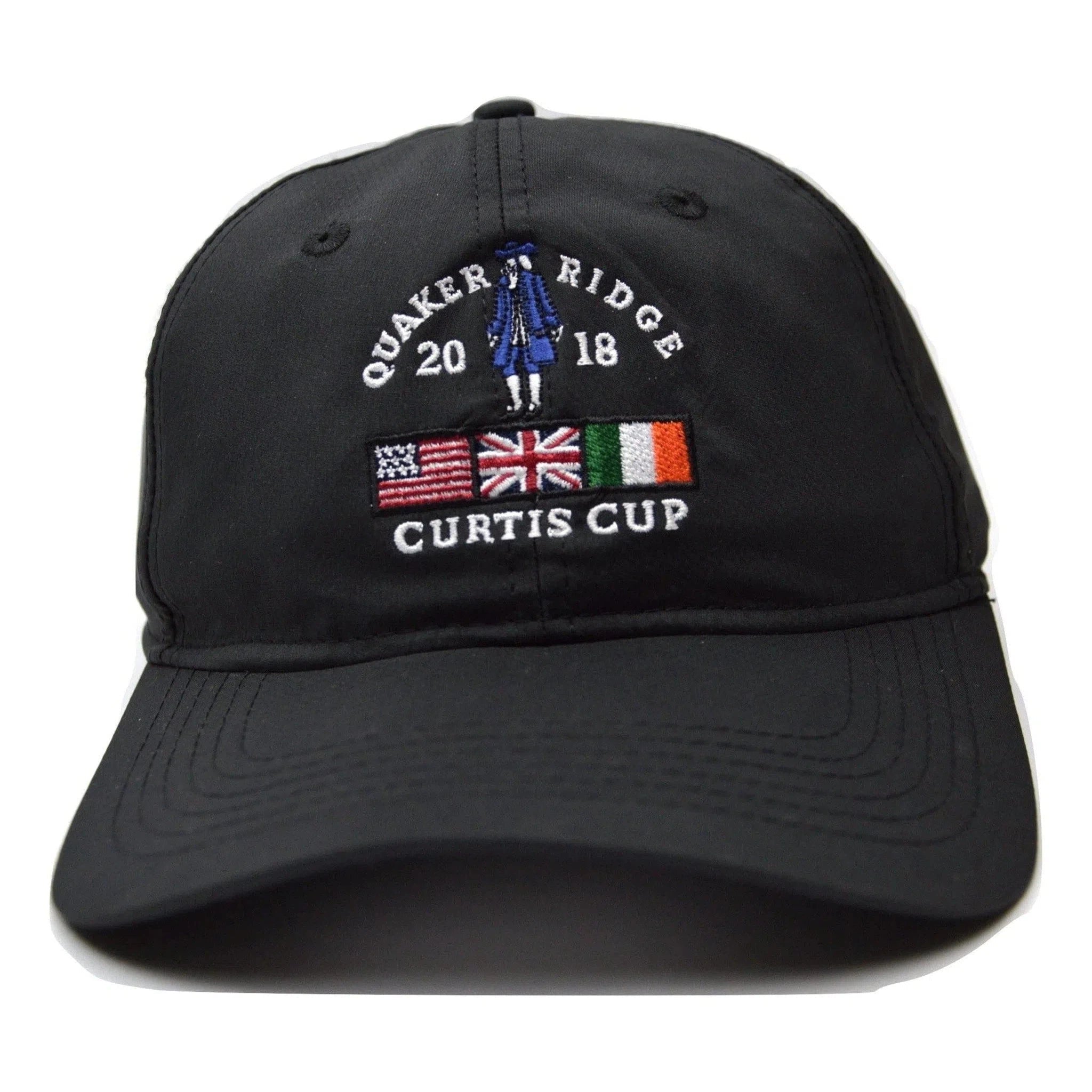 Quaker Ridge Curtis Cup Ahead Golf Performance Lightweight Tech Black Adjustable Golf Hat