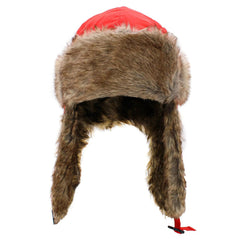 "Red Fur Lined Trapper Winter Hat by KB Ethos - Stay Warm in Style"