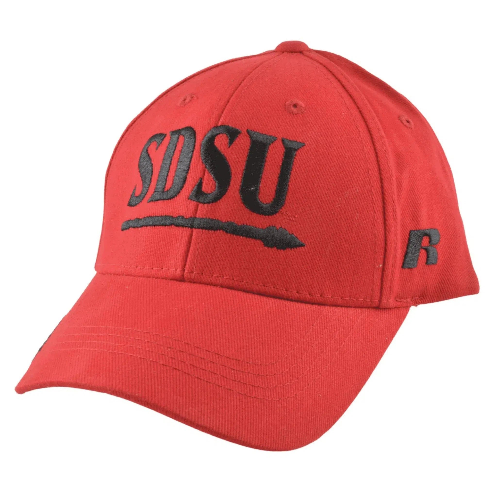 SDSU San Diego State Cougars NCAA Russell Athletic Red Team Logo Adjustable Hat