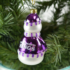 Sacramento Kings NBA Snowman Sport Collectors Series Glass Holiday Ornament by Topperscot