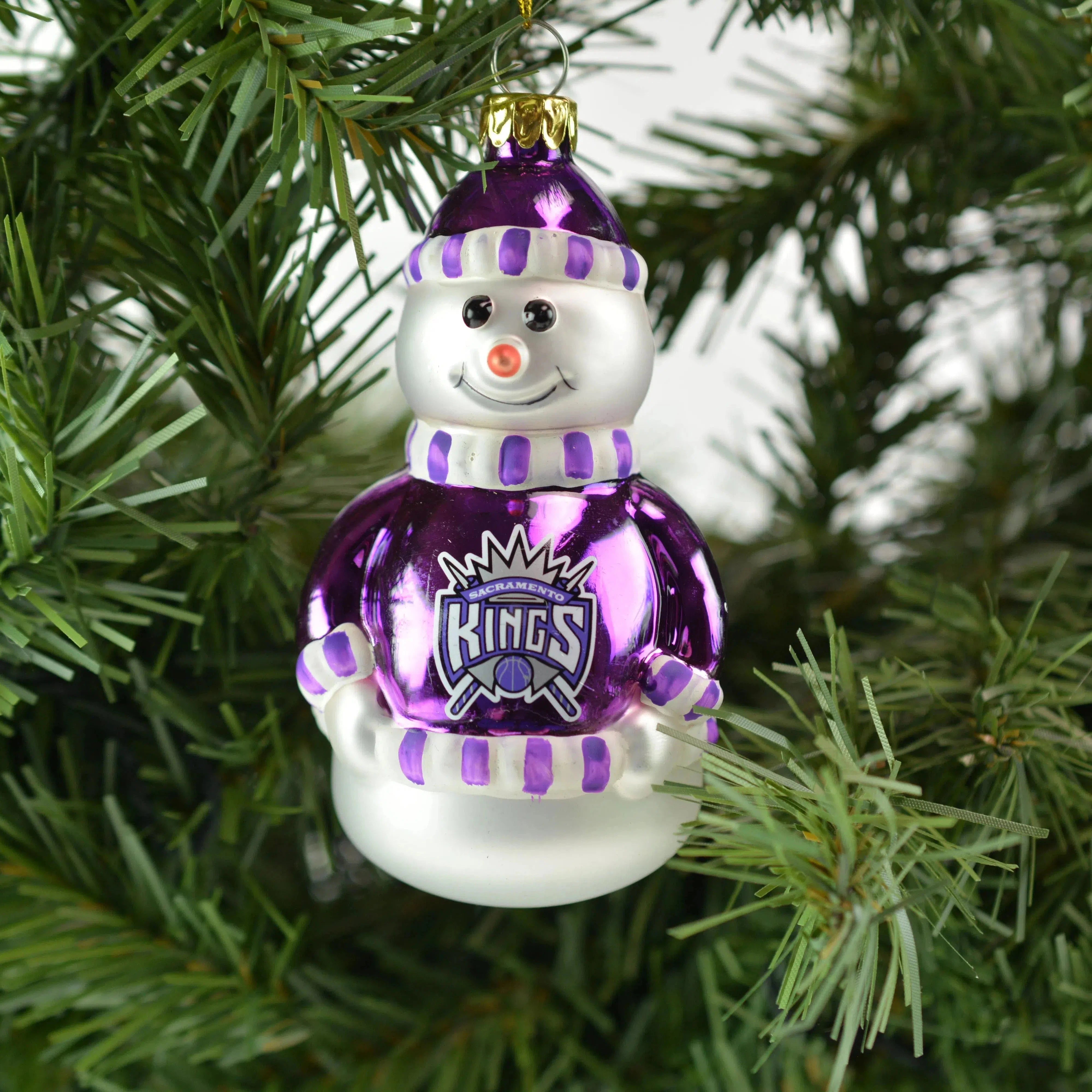 Sacramento Kings NBA Snowman Sport Collectors Series Glass Holiday Ornament by Topperscot