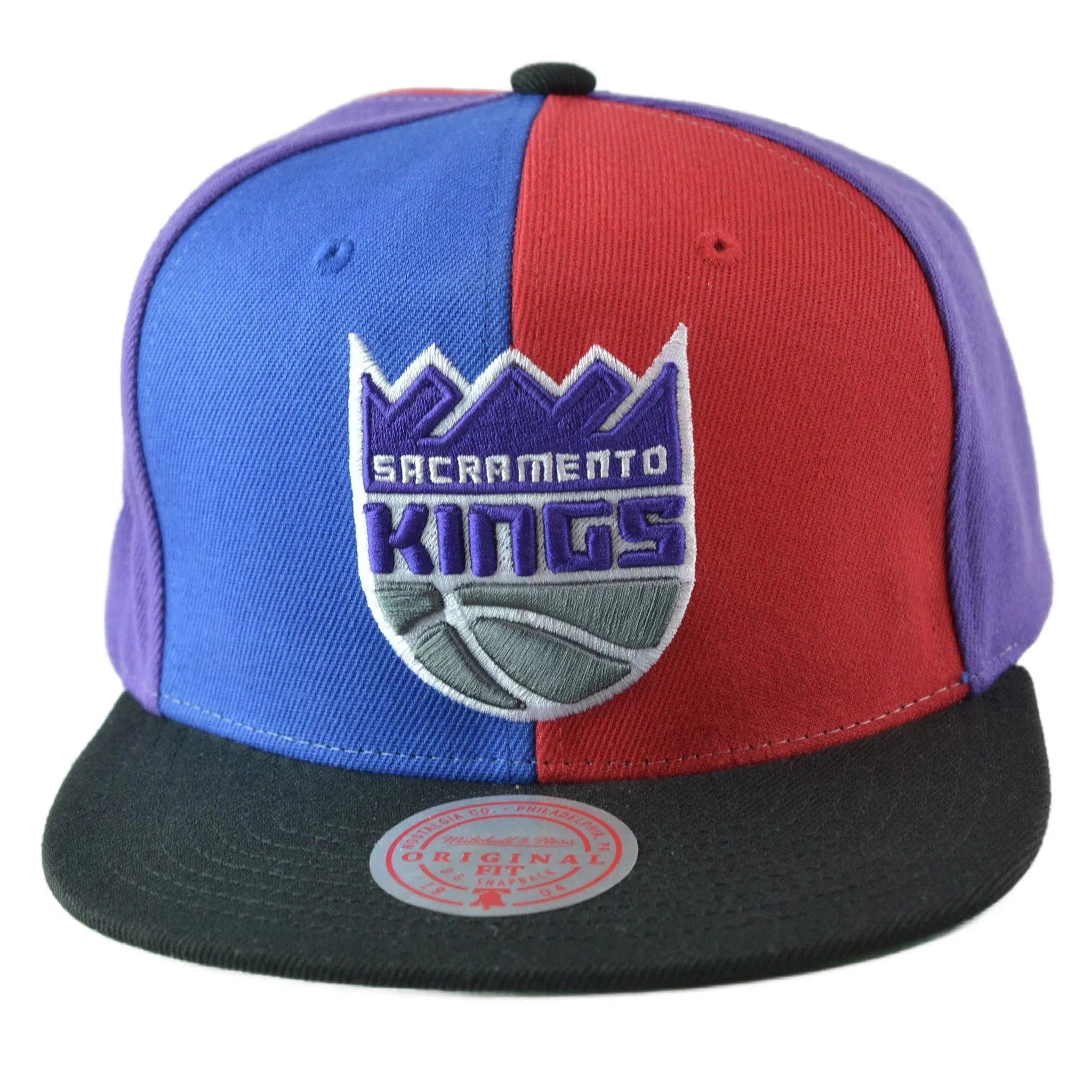 Sacramento Kings NBA Team Era Pinwheel Men's Snapback Cap, Flat Bill Hat by Mitchell & Ness