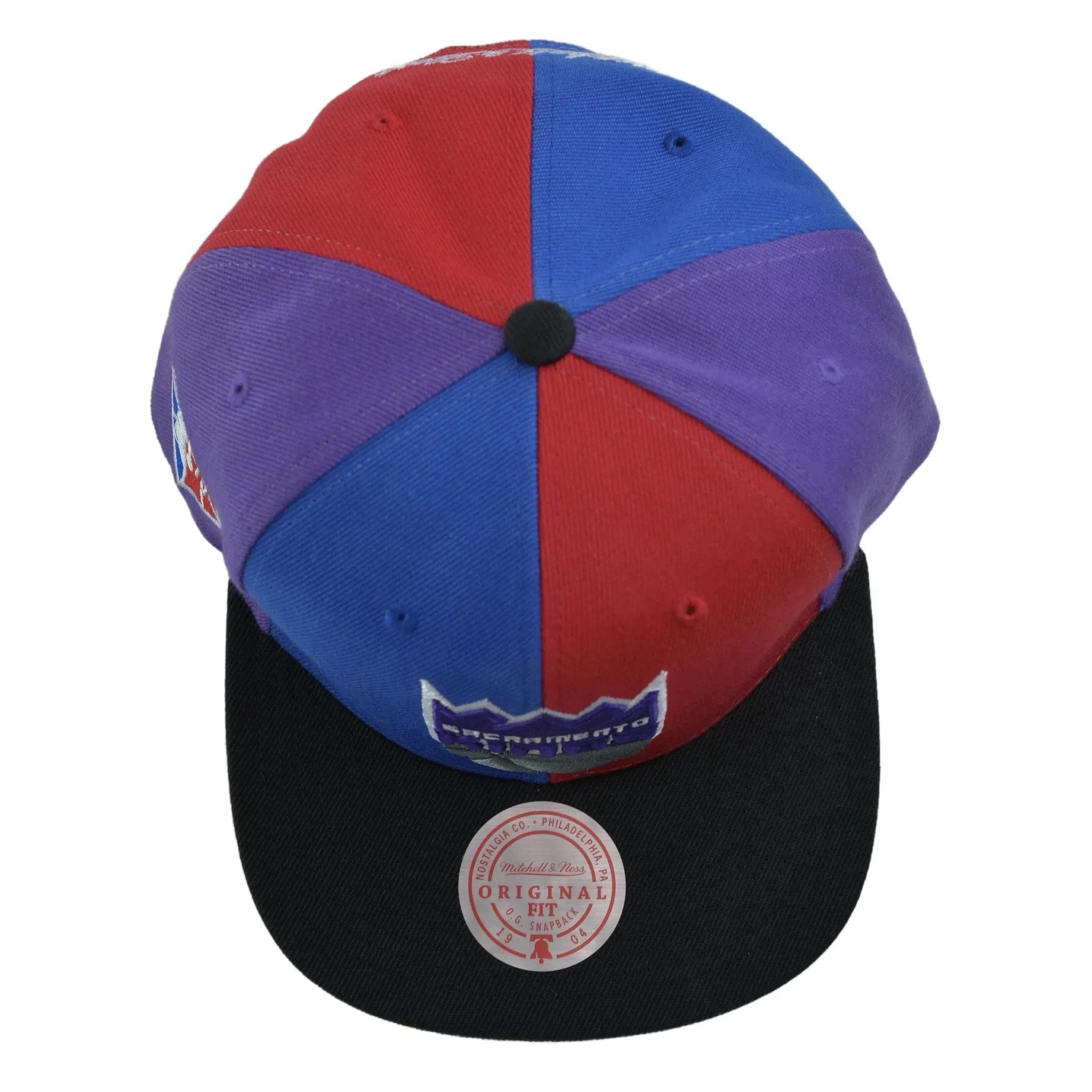 Sacramento Kings NBA Team Era Pinwheel Men's Snapback Cap, Flat Bill Hat by Mitchell & Ness