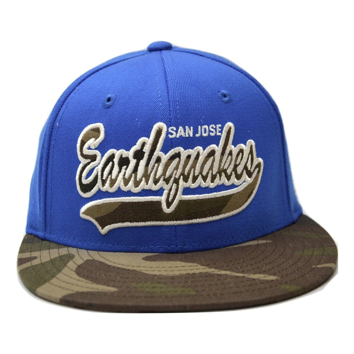 San Jose Earthquakes Adidas MLS Team Flex Fit Camo Flat Bill Hat Soccer Cap