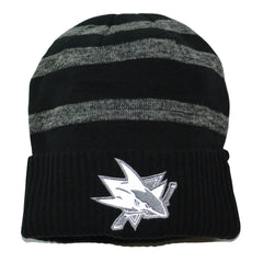 San Jose Sharks NHL Reflective Sneaker Knit Cuffed Black Winter Hat